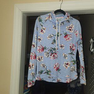 Joules blue sweatshirt with multicolored flower design; size 10